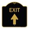 Signmission Designer Series Exit Exit W/ Up Arrow, Black & Gold Aluminum Sign, 18" H, 18" L, BG-1818-24030 A-DES-BG-1818-24030 - alternate 1